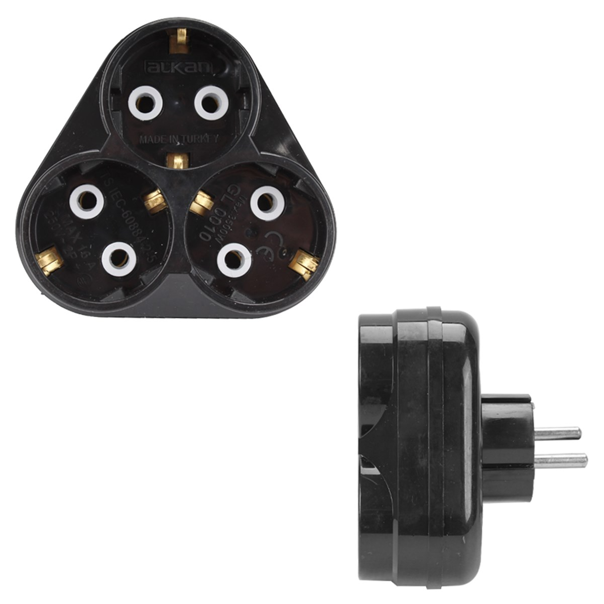 Brixgo Pitcairn Island  - 3 Way Grounded Goliath Plug Daisy Black