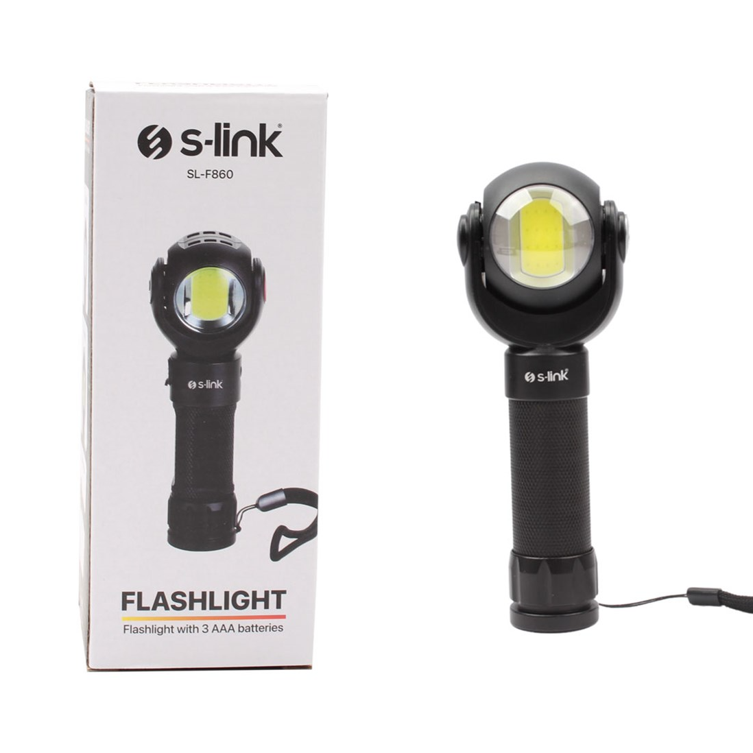 Brixgo Saint Vincent And The Grenadines  - 3W Cob+3W Led Battery Rotating Double Headed Magnetic Holder Flashlight 