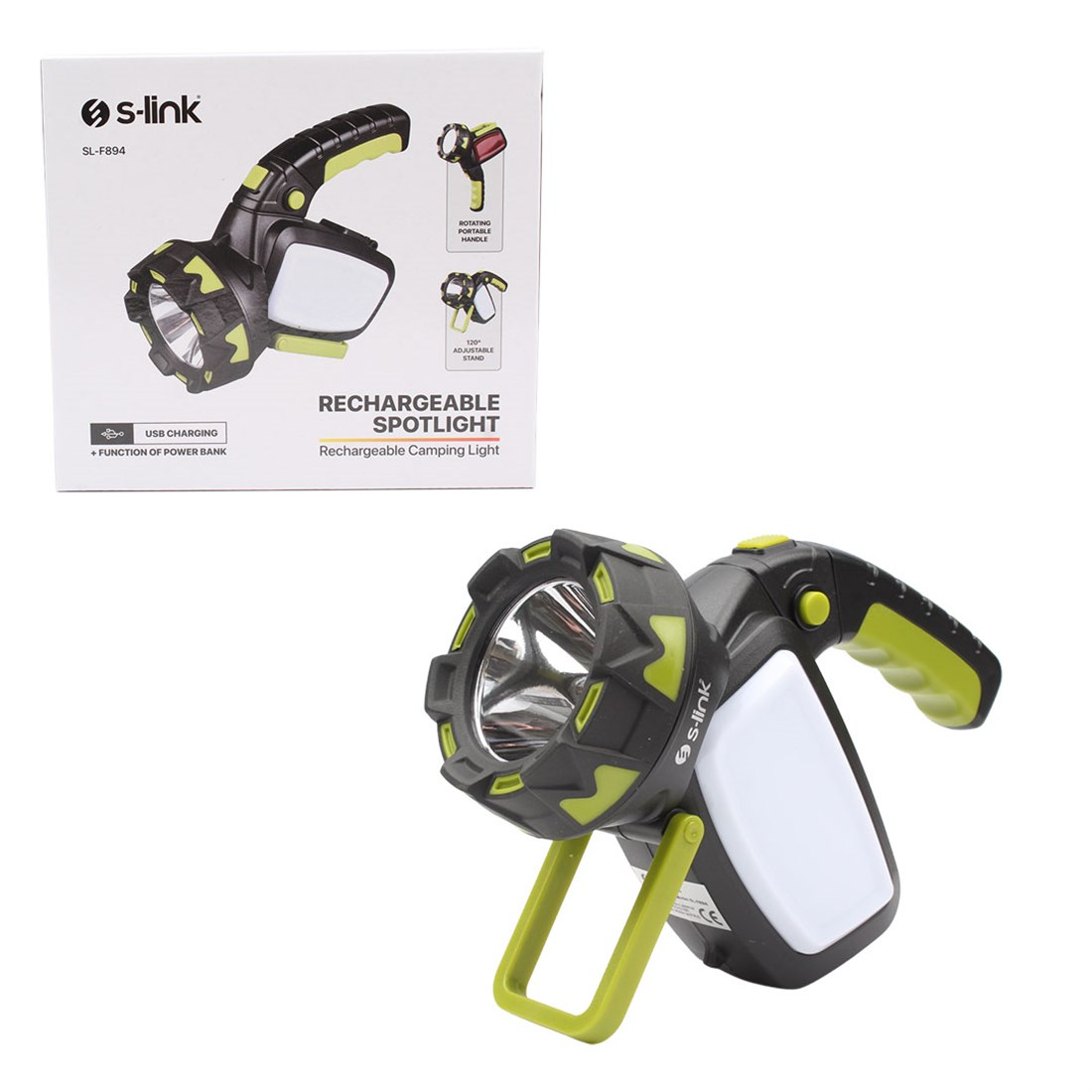 Brixgo Romania  - 5W LED+18 White+18 Red LED Light Mode Rotating Arm USB Rechargeable Flashlight 