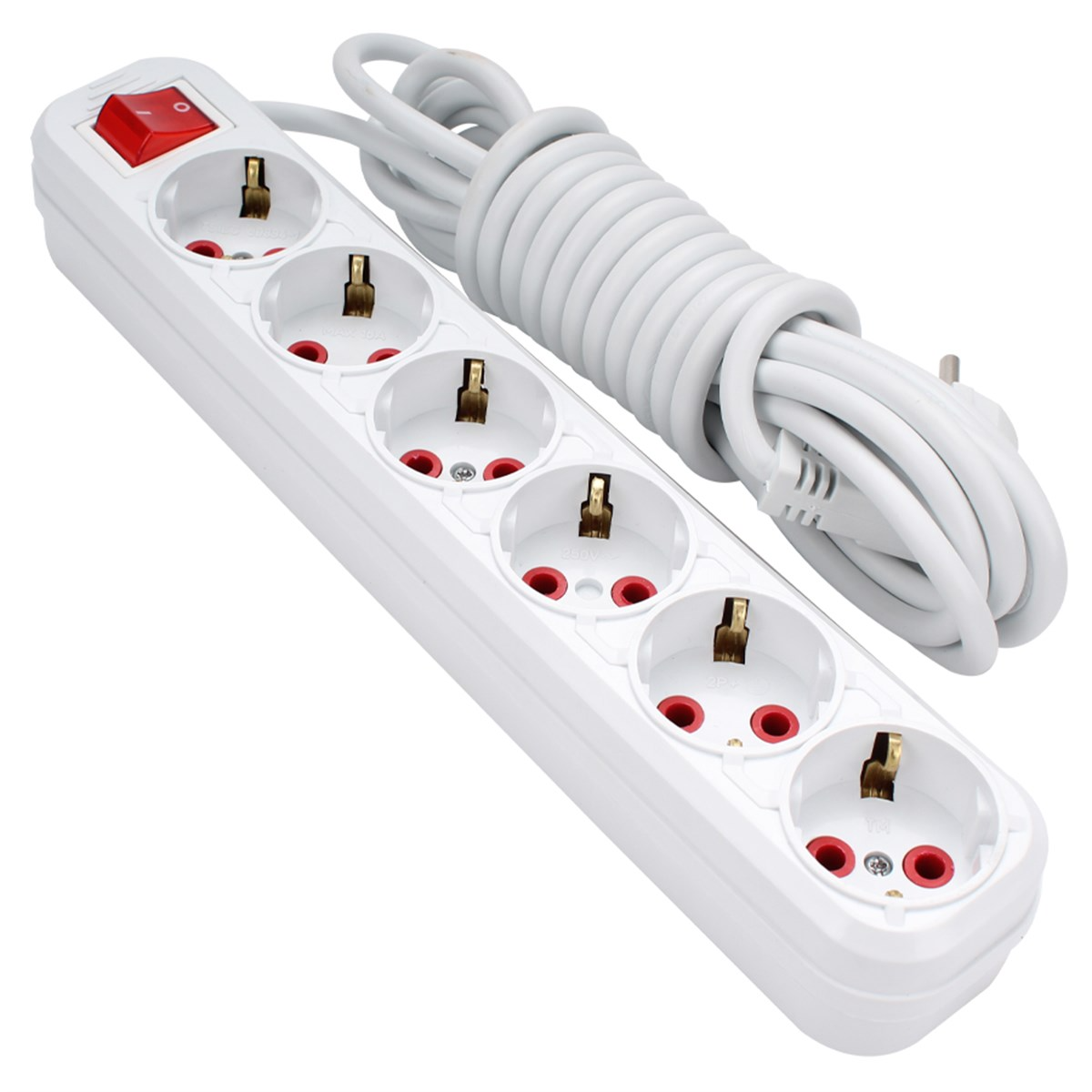 Brixgo Palau  - 6 Way Switched Grounded Group Socket 3Mt 