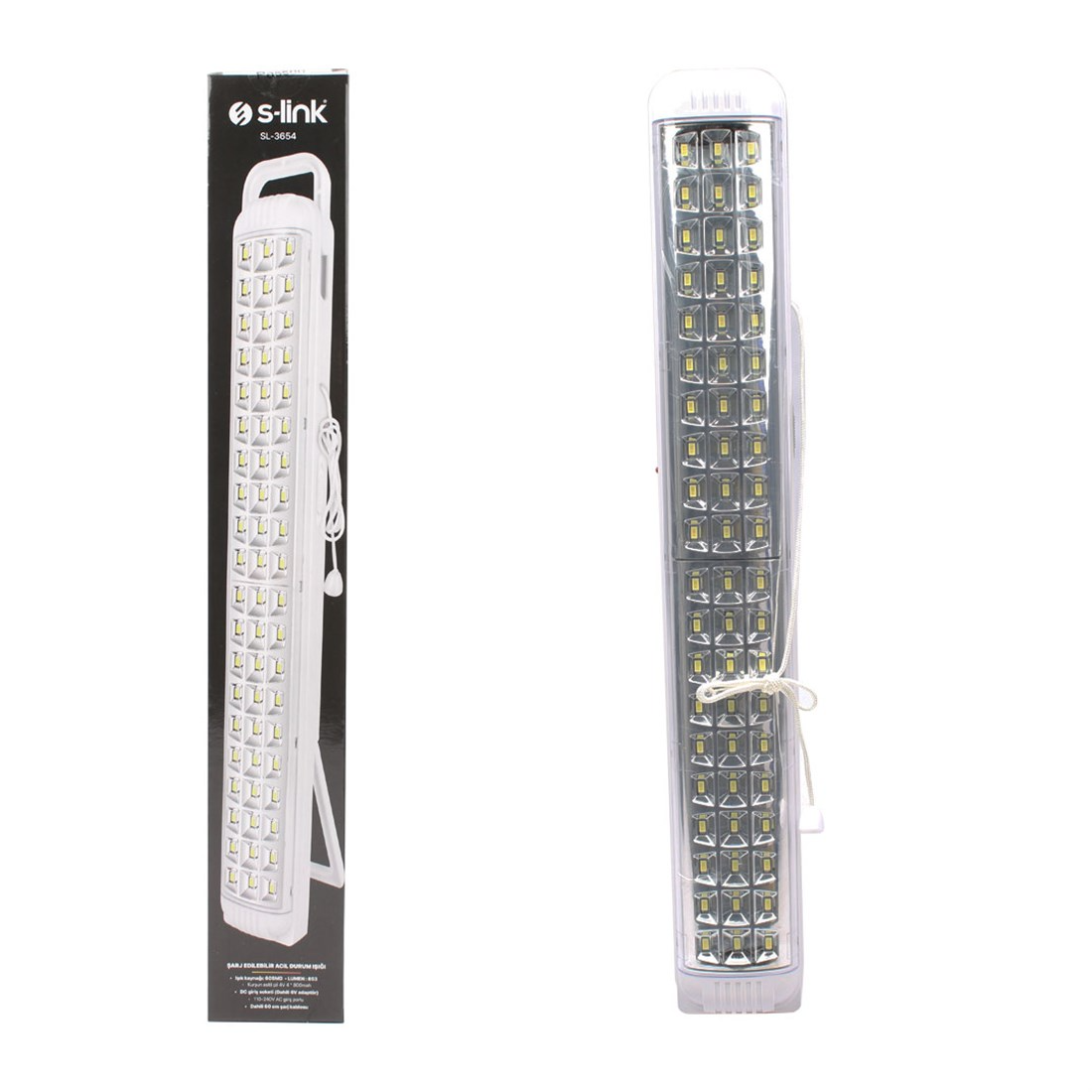 Brixgo Saint Vincent And The Grenadines  - Long 60 SMD Led Rechargeable 3200 mAh Searchlight 