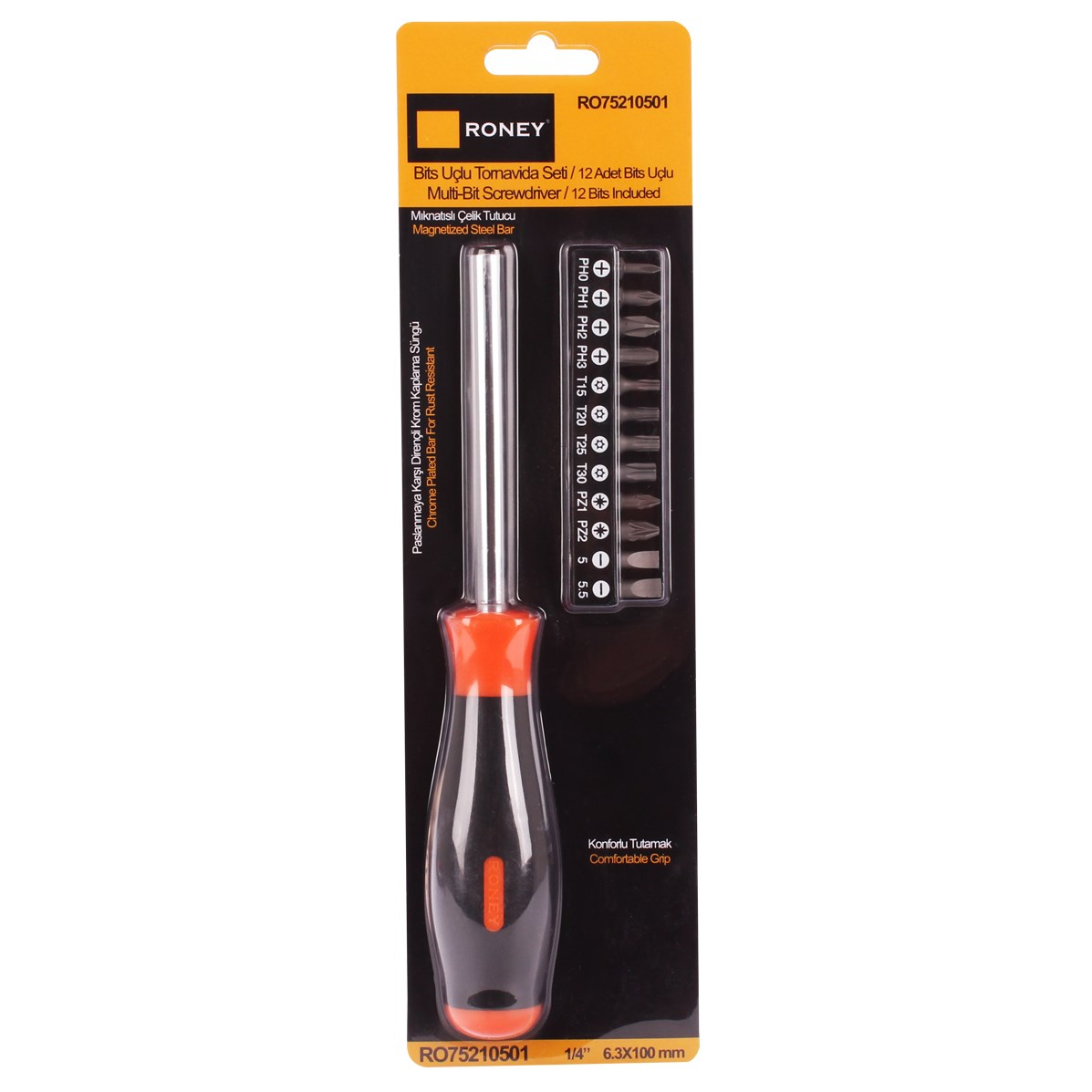 Brixgo Trinidad And Tobago  - Multi Bits Chrome Plated Screwdriver Set