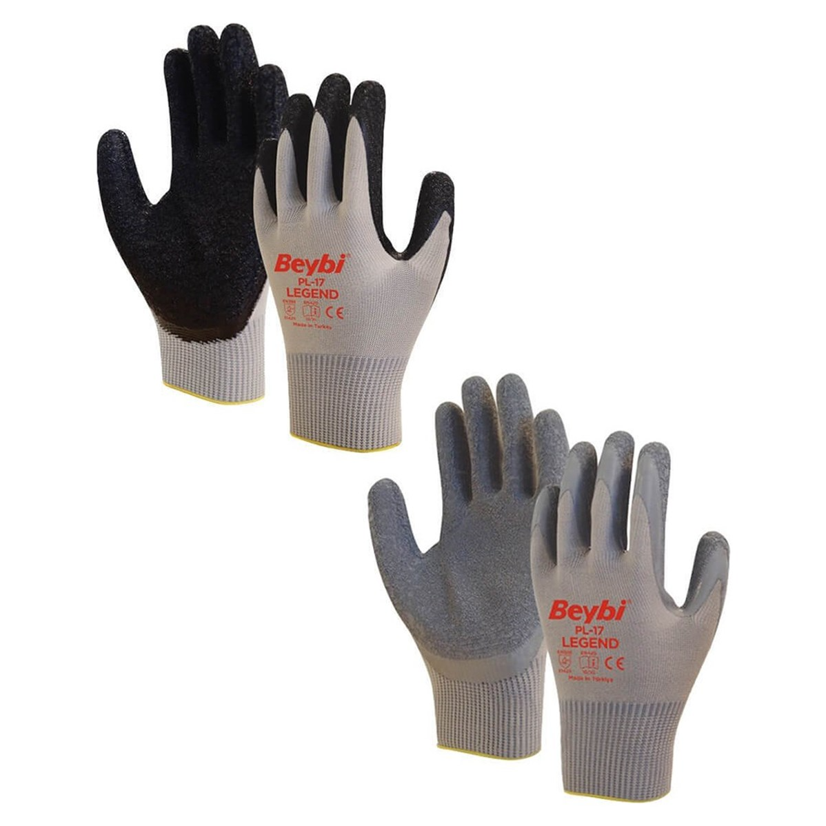 Brixgo Chile  - Pl 17 Legend Quality Knitted Latex Coated Gloves No:10